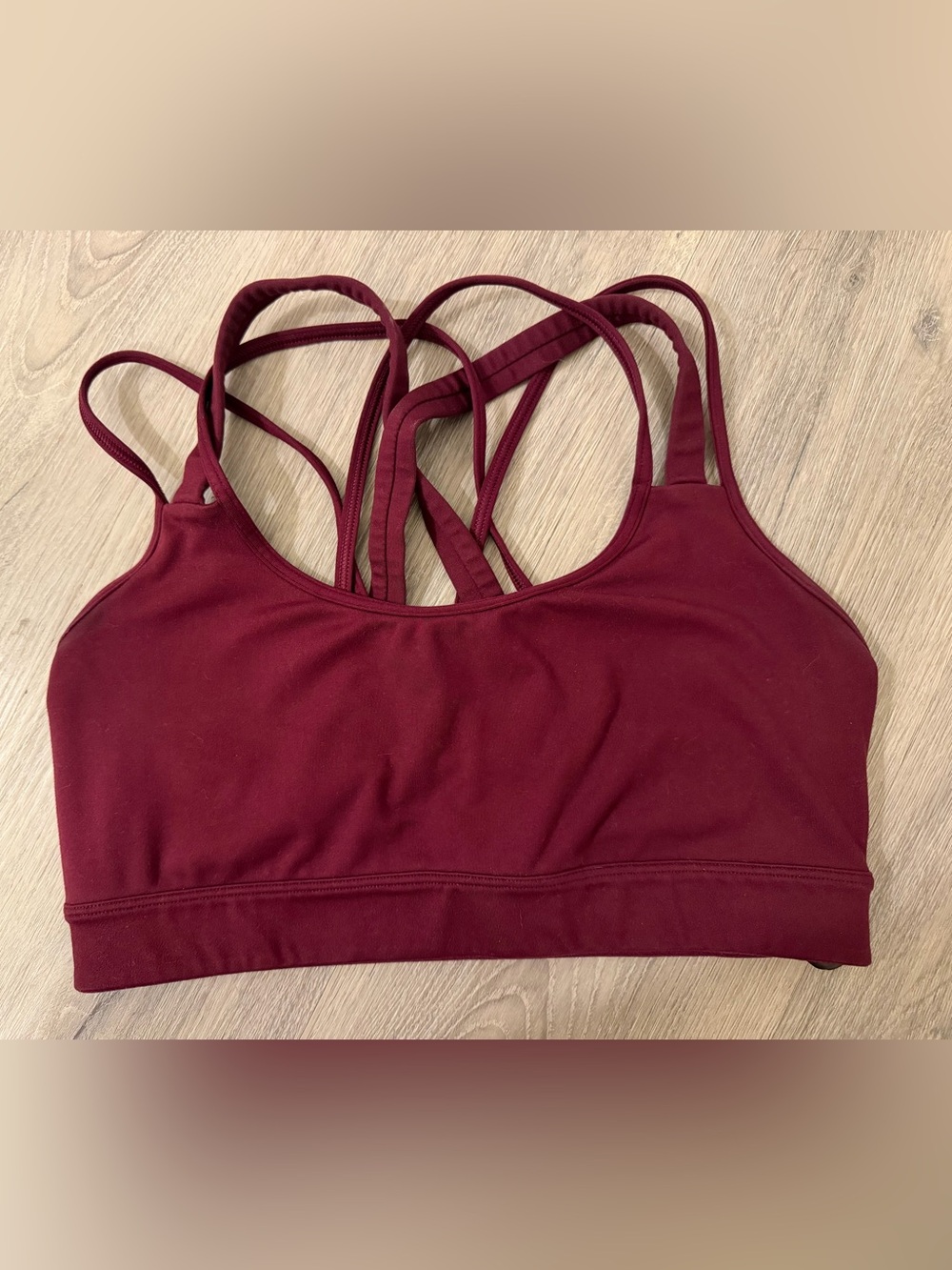 Women’s Strappy Sports Bra in Burgundy